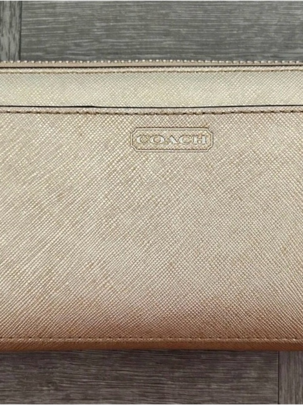 Coach Metallic Gold Saffiano Wallet